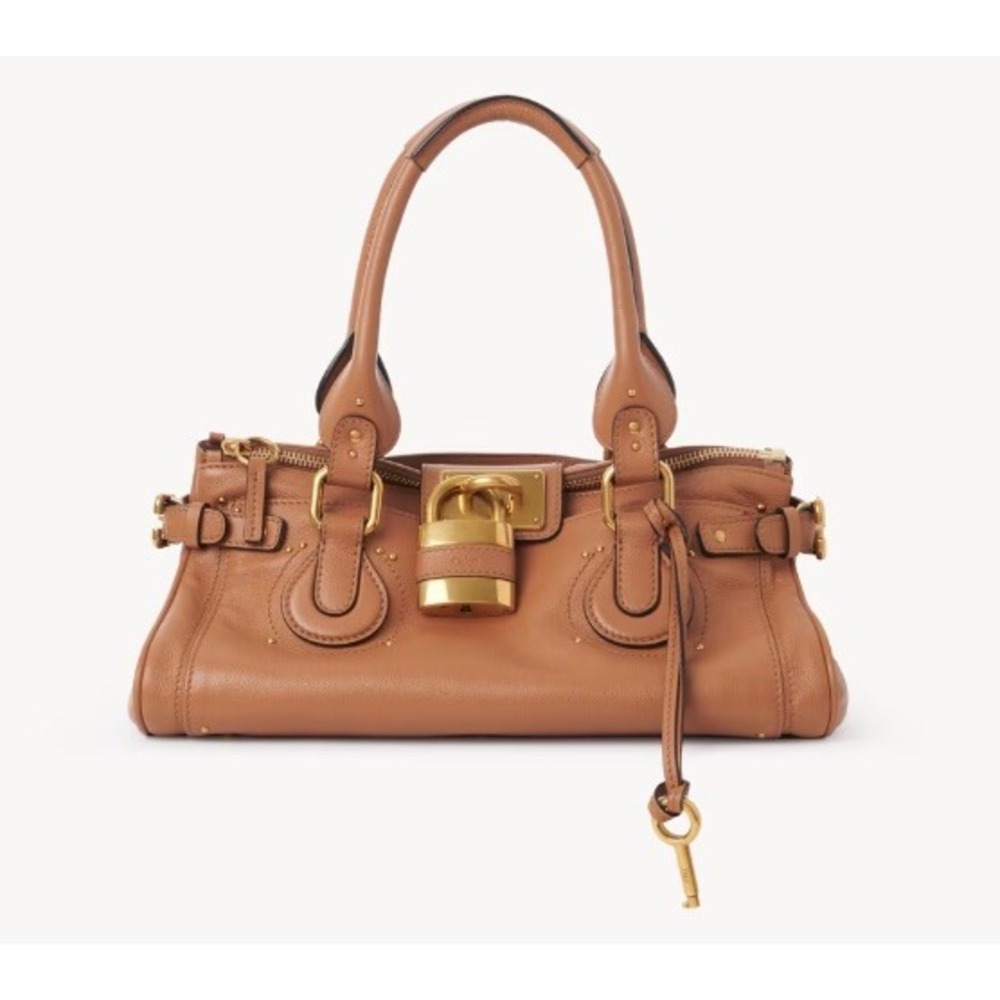 Chloe Paddington Satchel Handbag Tan Leather w/ lock, key, dustbag, receipt Y2K